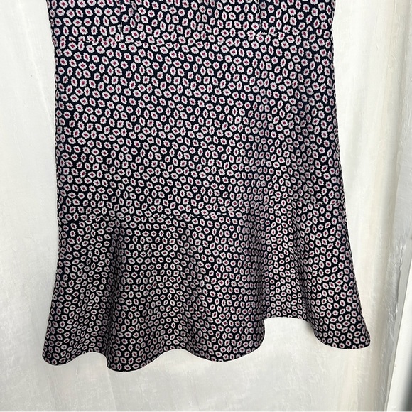 J.Crew Navy & Pink Jacquard Piper Foulard Print A-line Career Dress Sz 12 - Picture 15 of 17